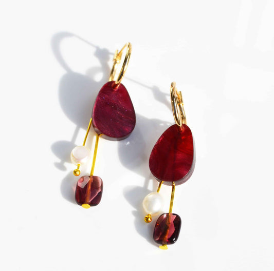 Chloe Earrings - Merlot