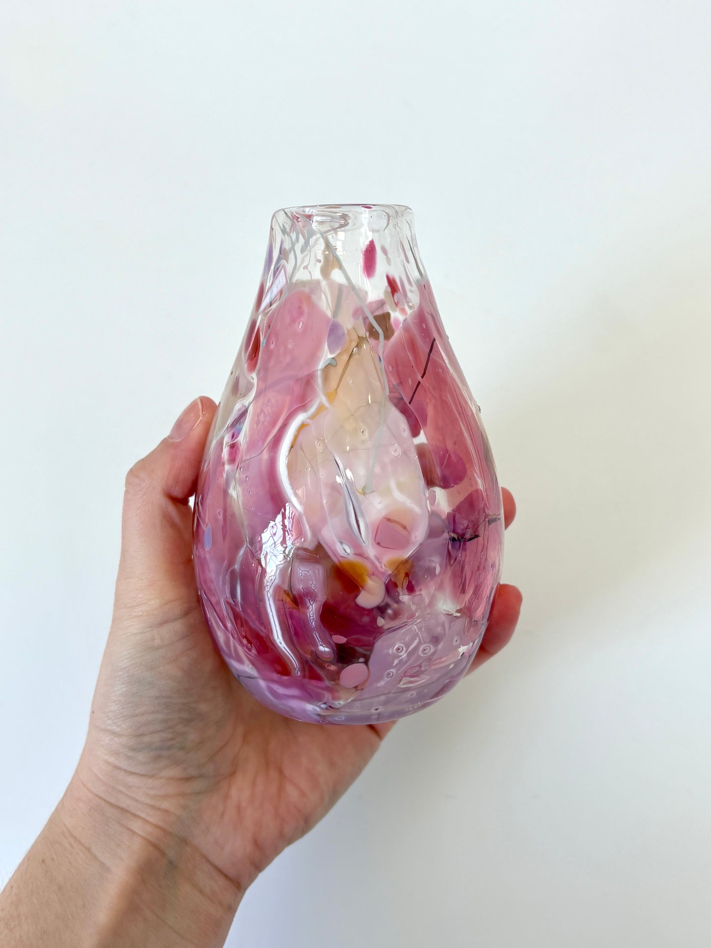 Handblown Glass Diffuser/Vase - Pink Shard