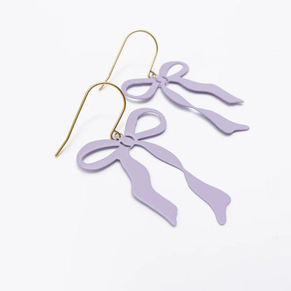 Midi Bow Earrings - Delicate Lilac