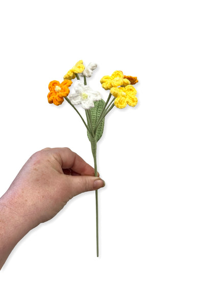 Crocheted Forget Me Not - Yellows