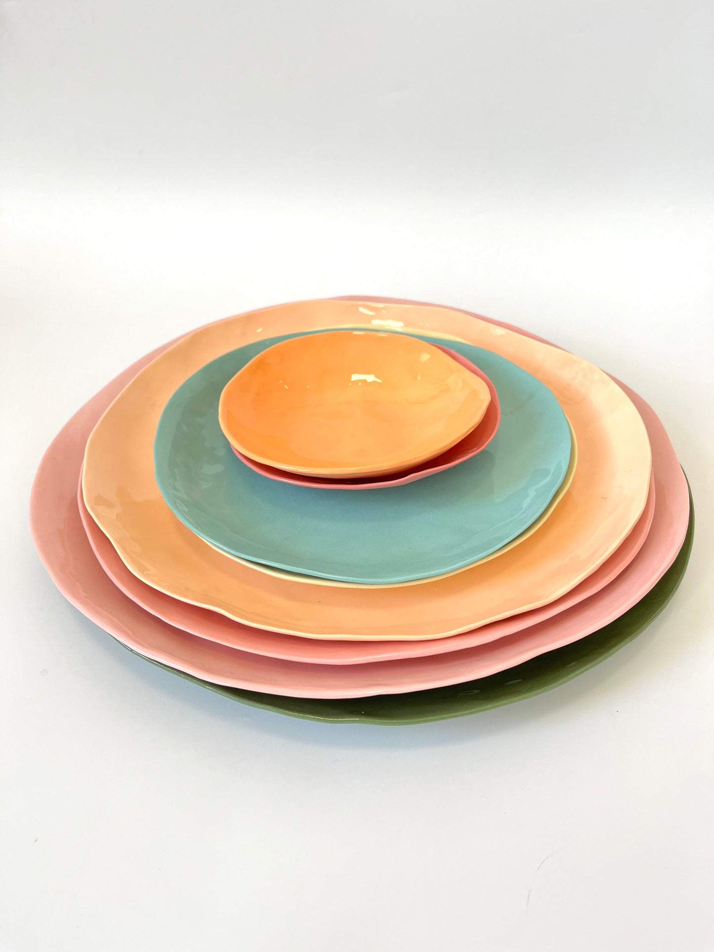 Aqua Plate - One of a Kind Ceramic - 19-20cm