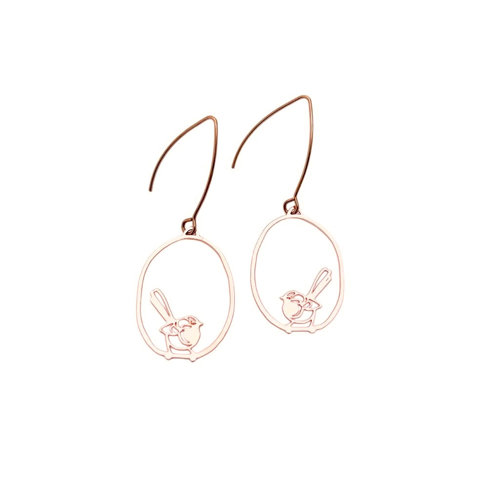 Fantail Earrings in Rose Gold