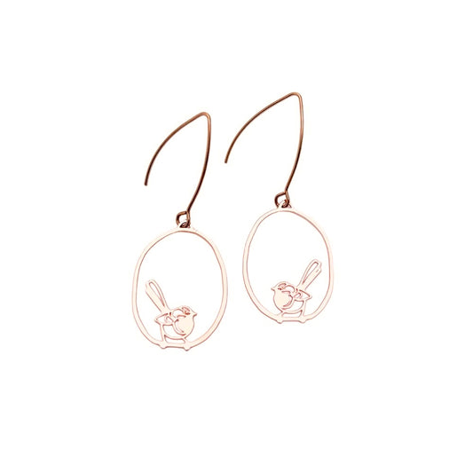 Fantail Earrings in Rose Gold