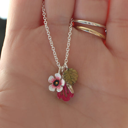 Silver Charm Floral Necklace - Flora