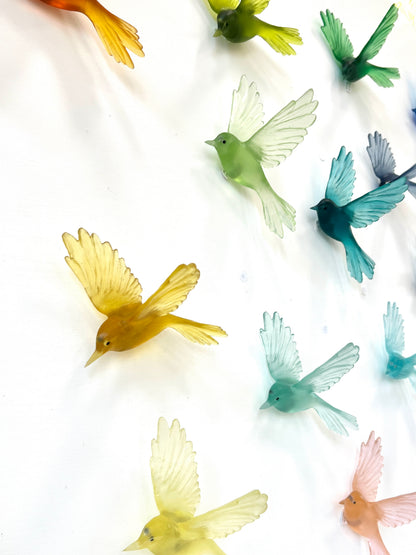 Fernbird / Mātātā - Peach - Glass artwork by Luke Jacomb