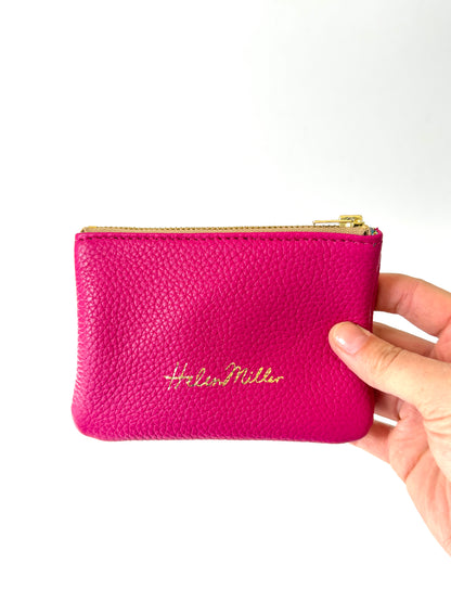 Coin Purse 12cm - Fuchsia Leather