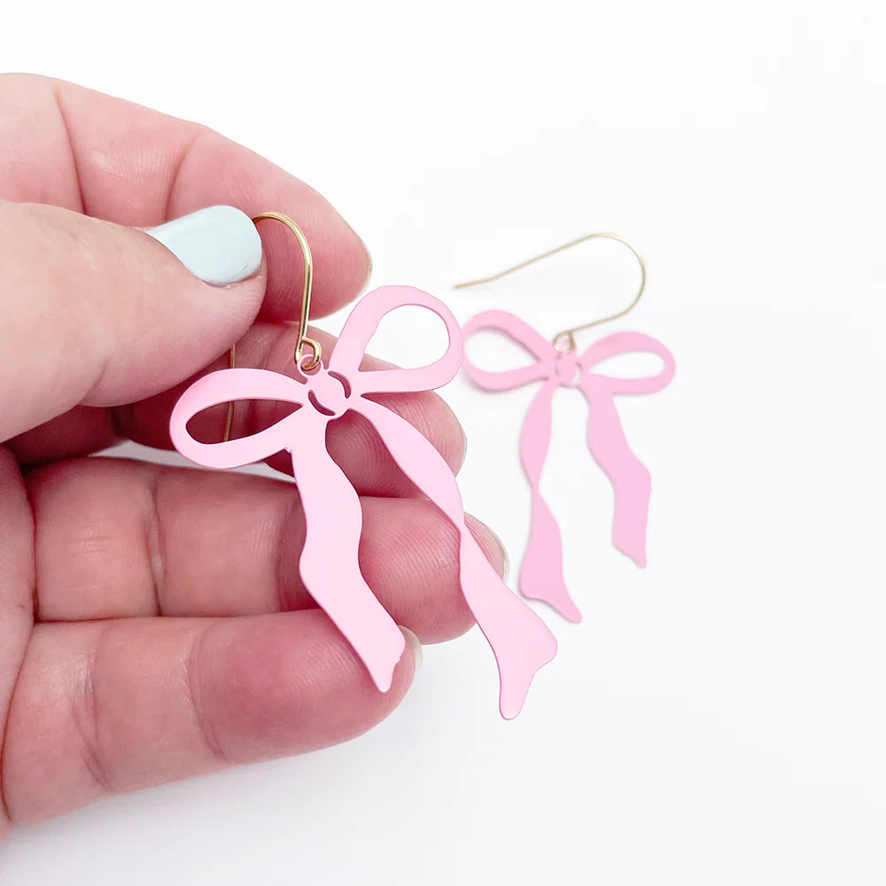 Midi Bow Earrings - Ballerina Pink