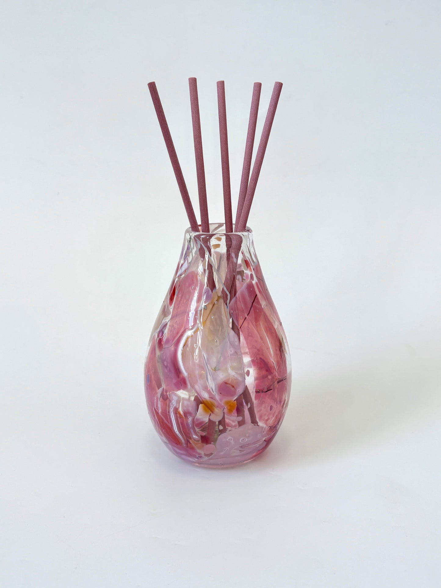 Handblown Glass Diffuser/Vase - Pink Shard