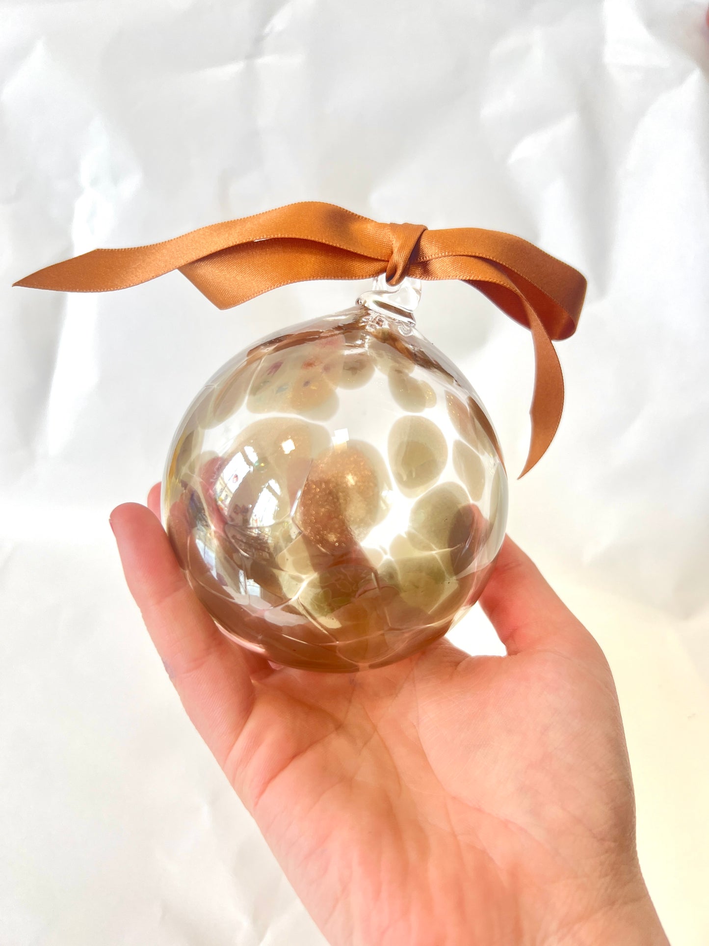 SPECIAL EDITION Handblown Glass Bauble - Golden Adventurine