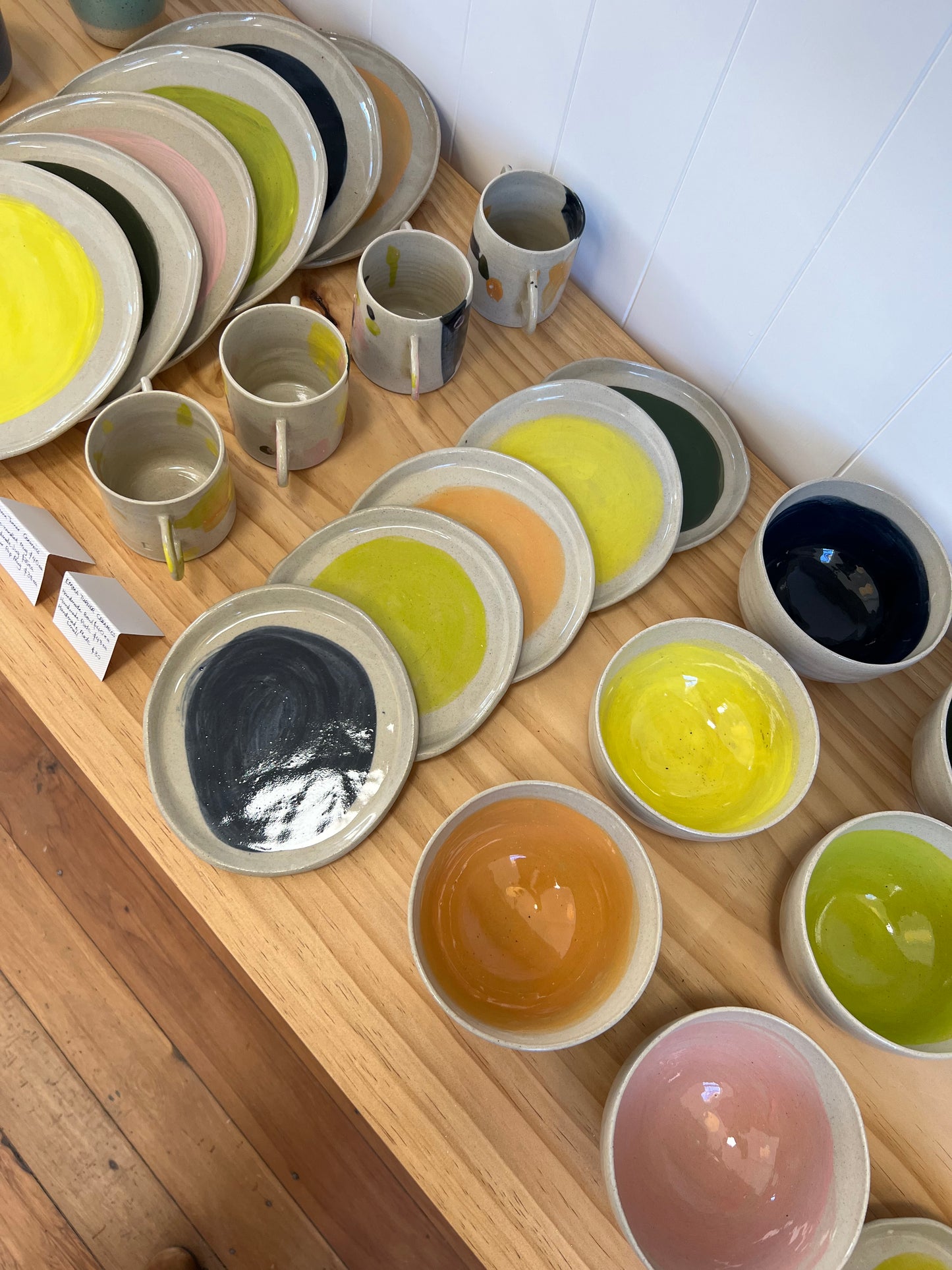 Handmade Ceramic Round Plate - Yellow