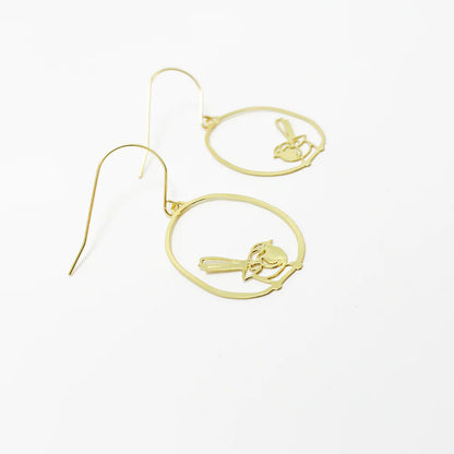Fantail Earrings in Gold