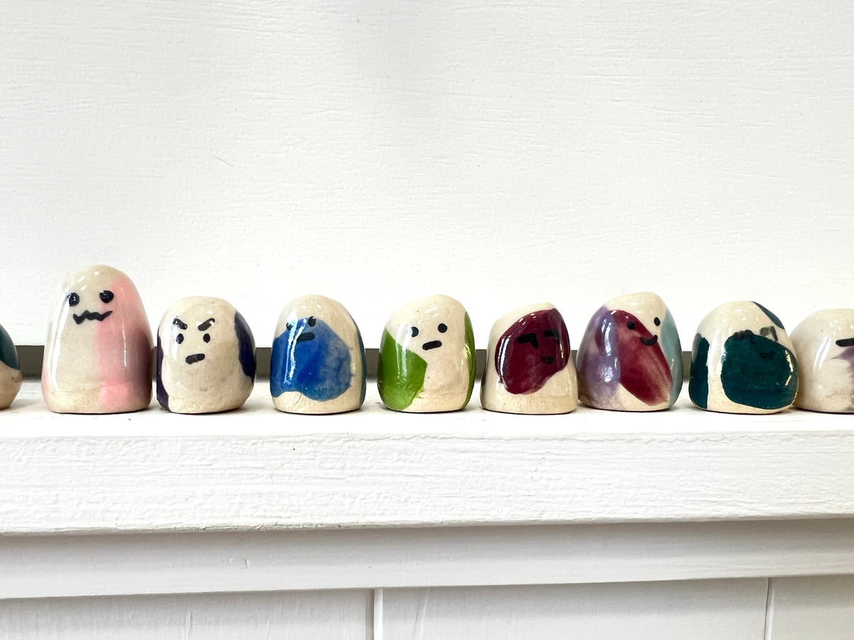 Handmade Ceramic Pet Rock - assorted emotions!
