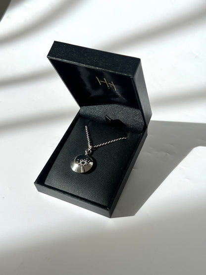 Starburst Profile Pendant Necklace with London Blue Topaz HH052