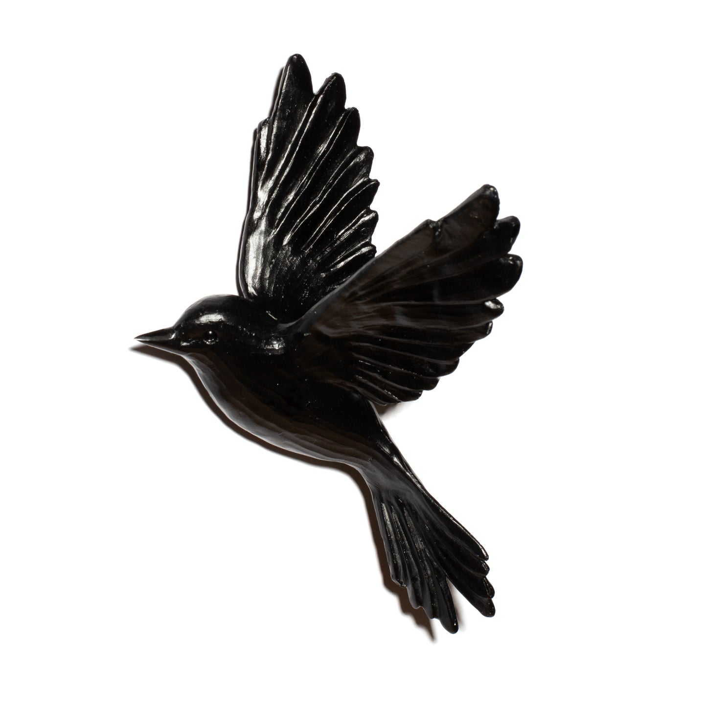 Fernbird / Mātātā - Black - Glass artwork by Luke Jacomb