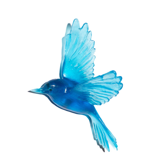 Fernbird / Mātātā - Copper Blue - Glass artwork by Luke Jacomb