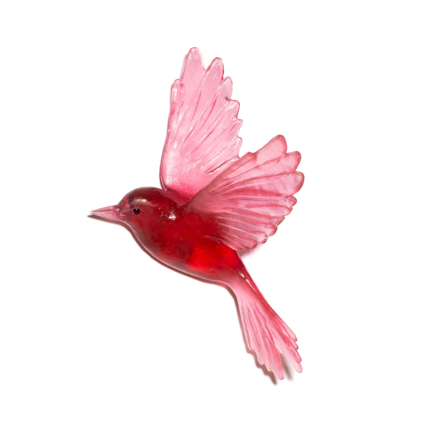 Fernbird / Mātātā - Gold Ruby - Glass artwork by Luke Jacomb