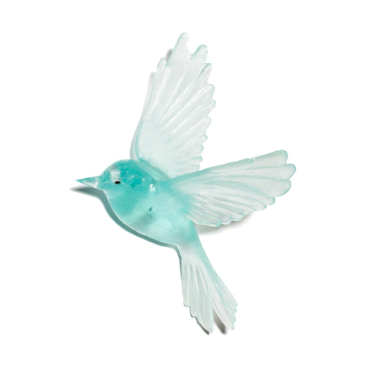 Fernbird / Mātātā - Limited Edition Lake Blue - Glass artwork by Luke Jacomb