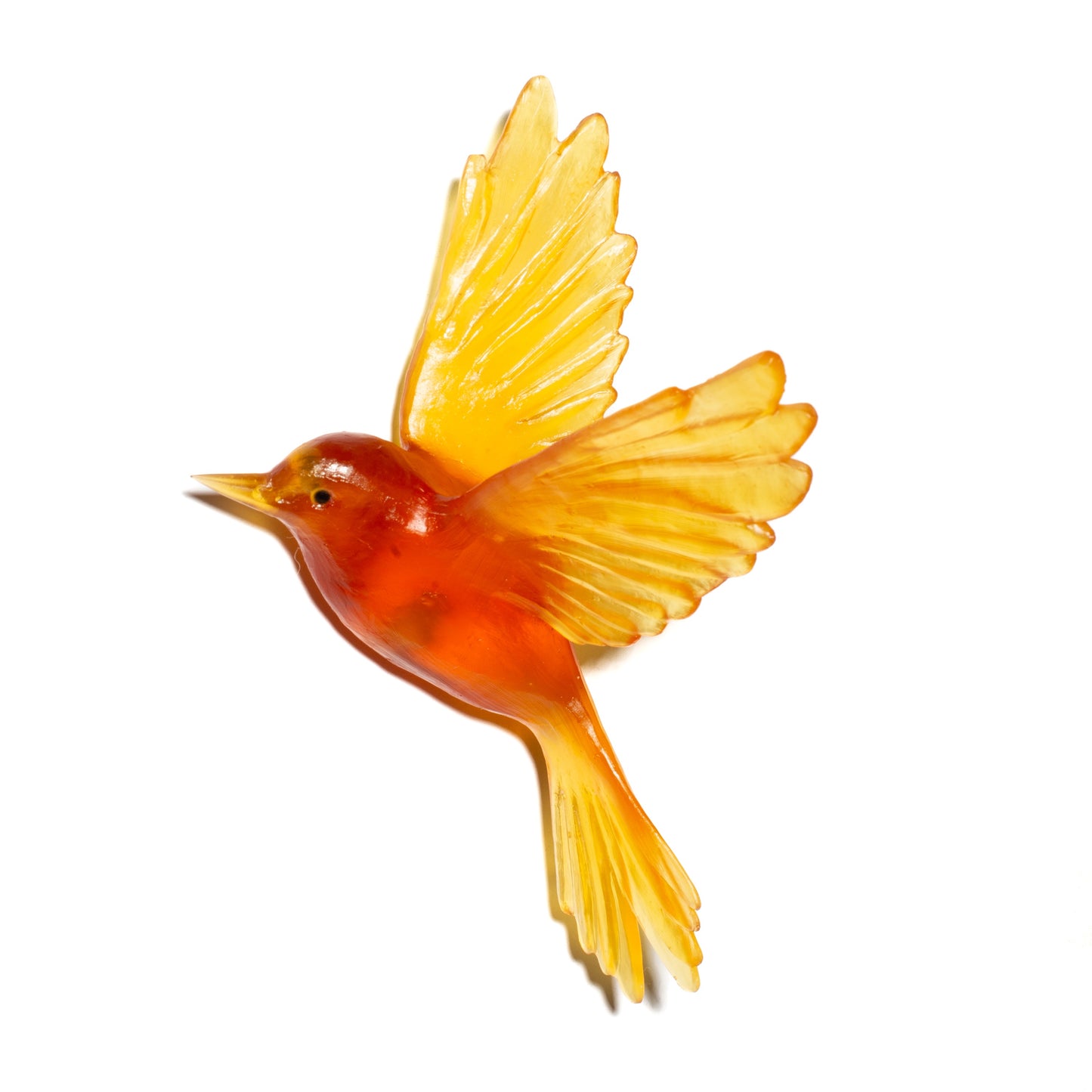 Fernbird / Mātātā - Orange - Glass artwork by Luke Jacomb