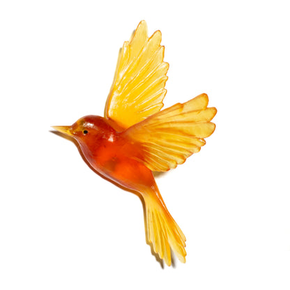 Fernbird / Mātātā - Orange - Glass artwork by Luke Jacomb