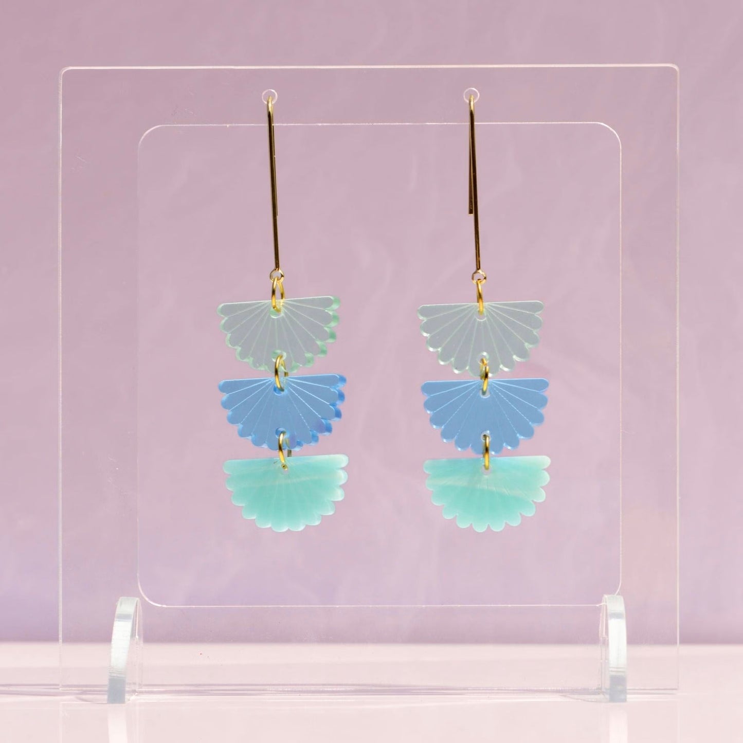 Fantail Trio Earrings - Ocean