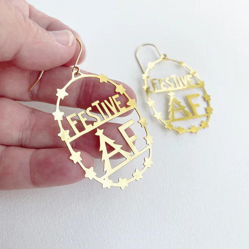 Festive AF Earrings in Gold