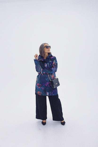 Floral Romance Long-Line Raincoat
