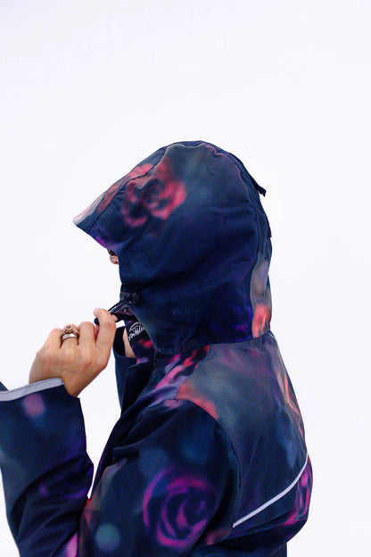 Floral Romance Long-Line Raincoat