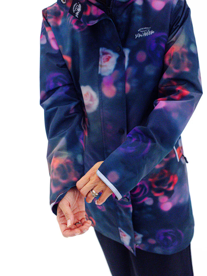 Floral Romance Long-Line Raincoat