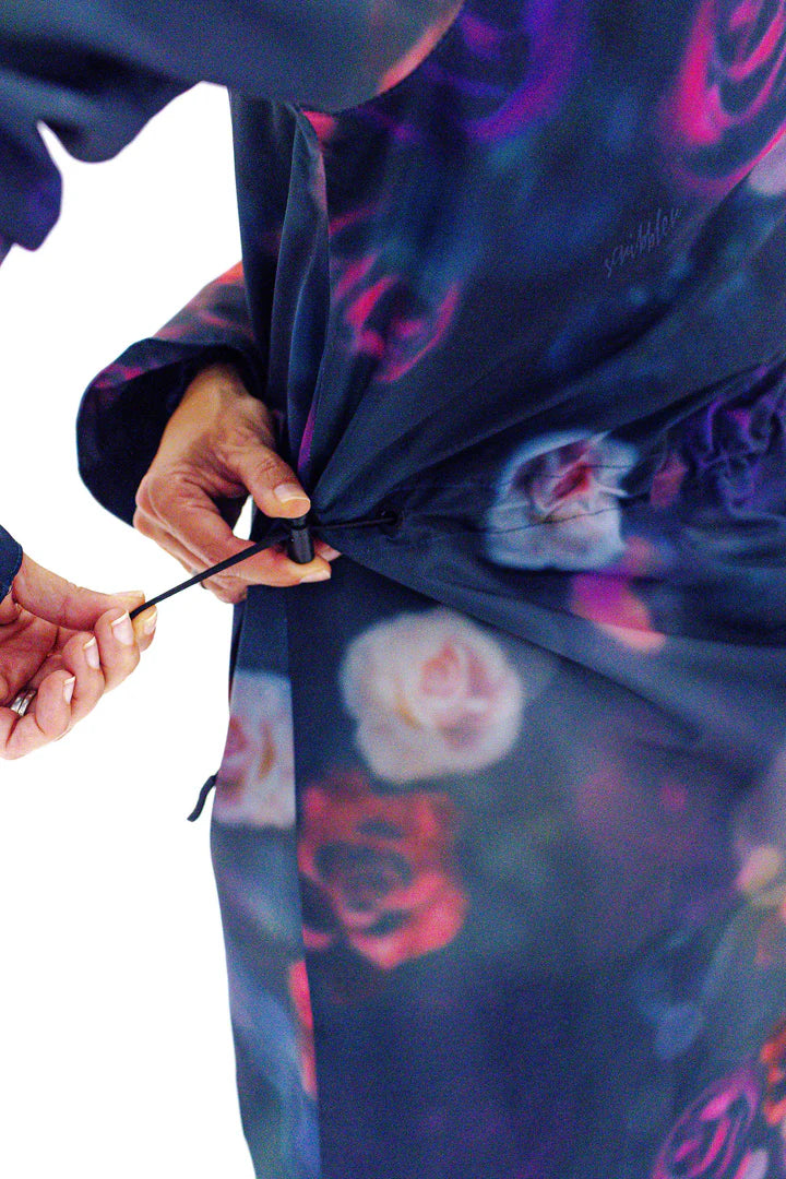 Floral Romance Long-Line Raincoat