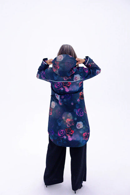 Floral Romance Long-Line Raincoat