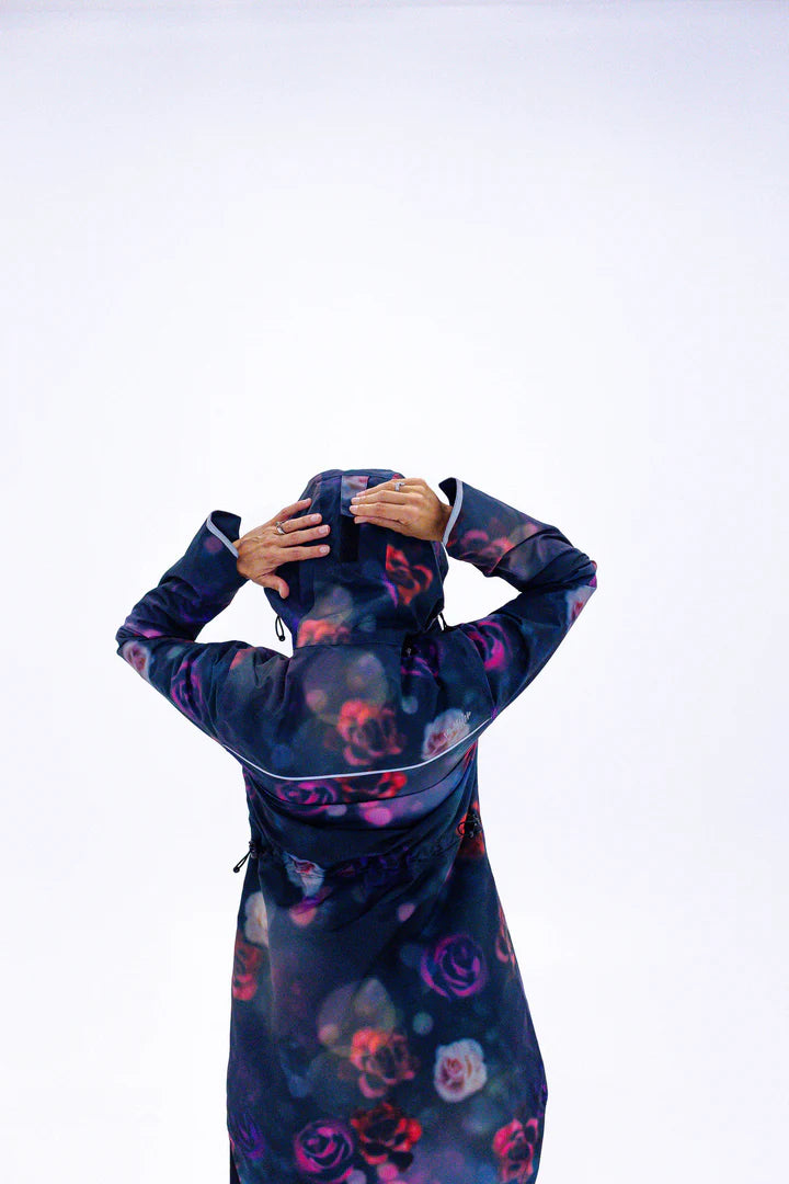 Floral Romance Long-Line Raincoat