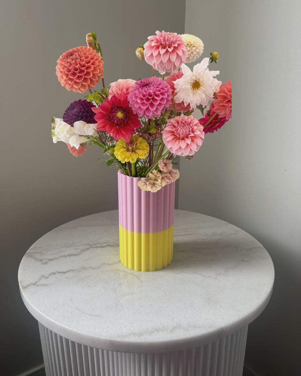 Frankie Vase - Pink / Yellow