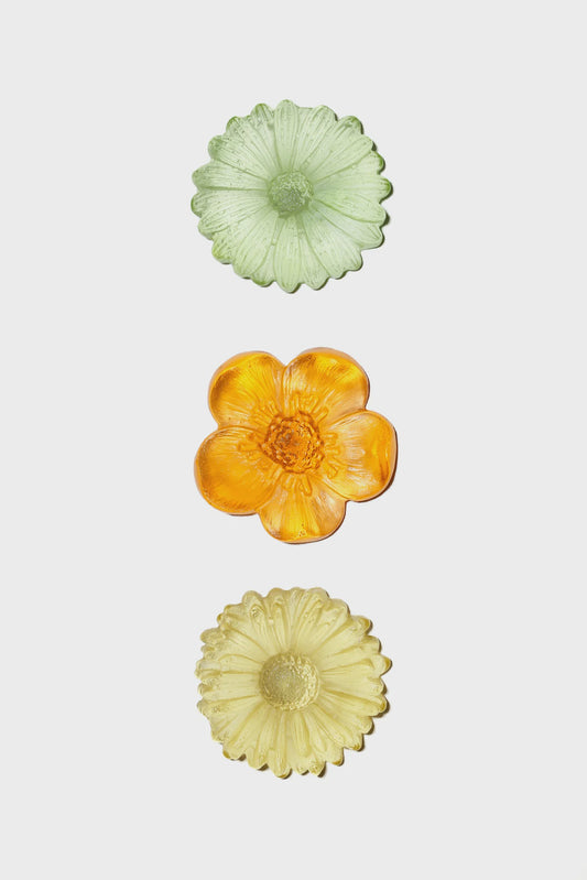 "Garden Path" Cast Glass Flowers Set - "Soft Spring" with Apricot