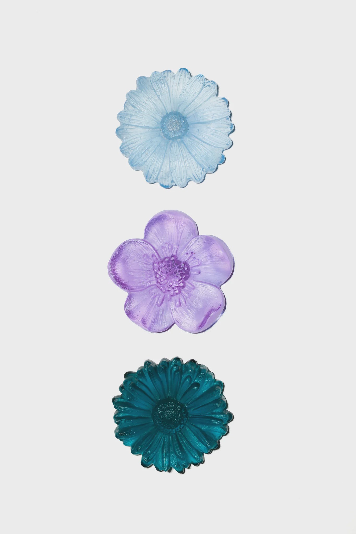 "Garden Path" Cast Glass Flowers Set - "Bright Summer" with Jade