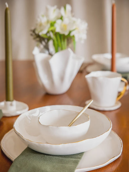 Organic Gold Rimmed Bowl