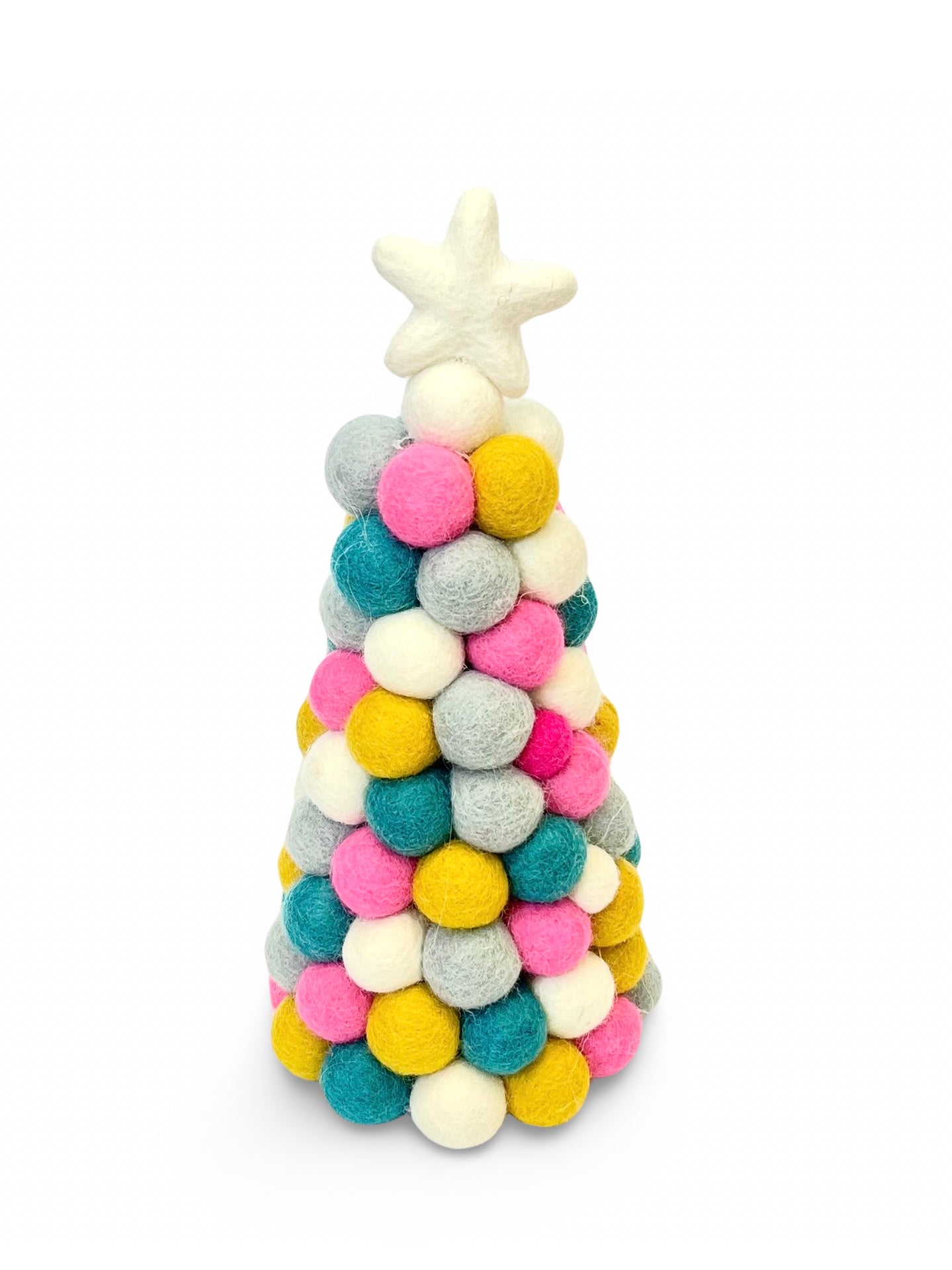 Pom-Pom Christmas Tree - Hot Pink, Mustard