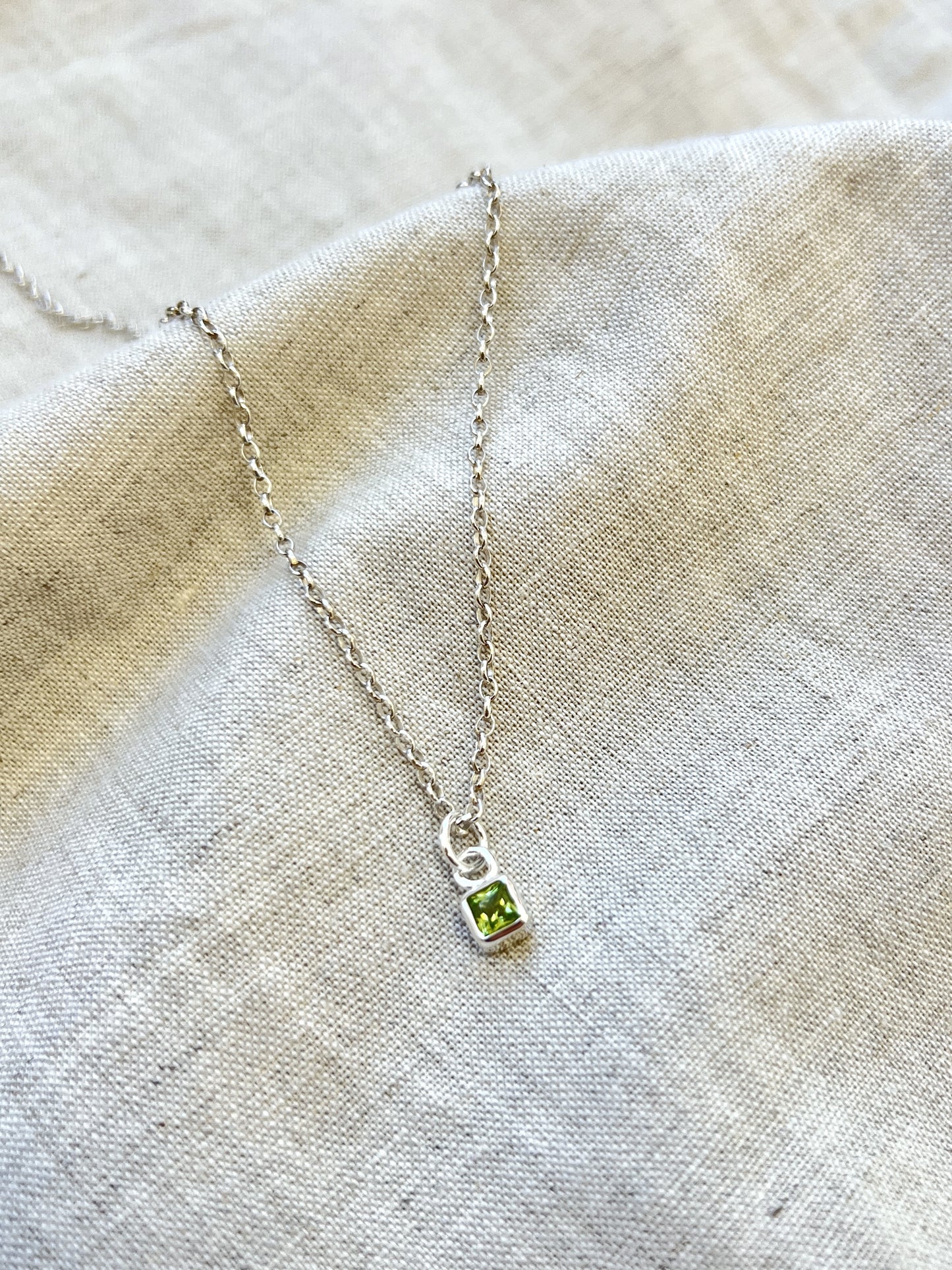 Peridot Gemstone & Silver Necklace