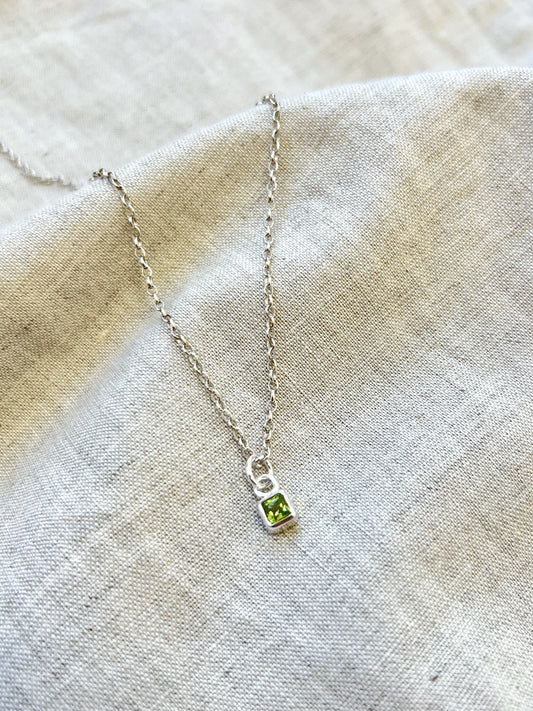 Peridot Gemstone & Silver Necklace