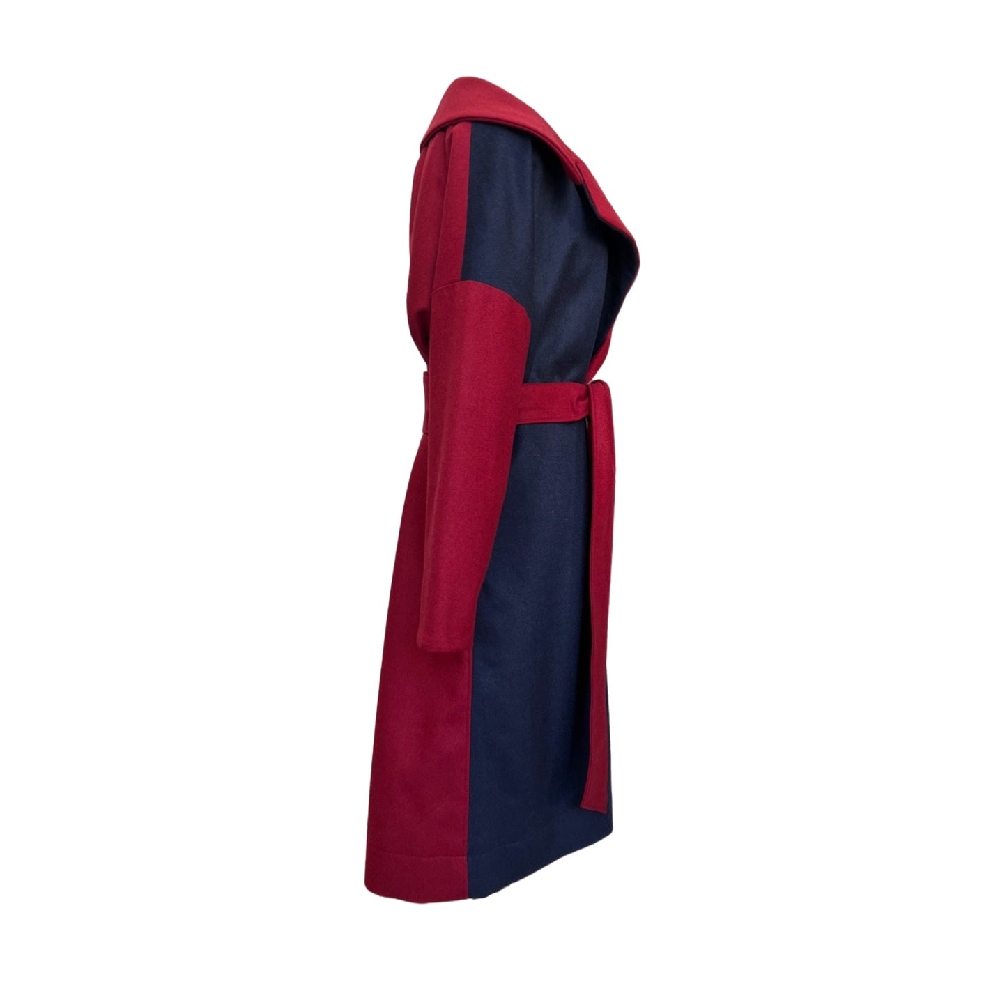One-Off "Niki" Coat - Burgundy / Navy