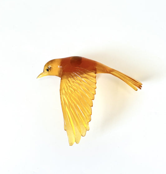 Pōpokotea / Whitehead - Orange - Glass artwork by Luke Jacomb