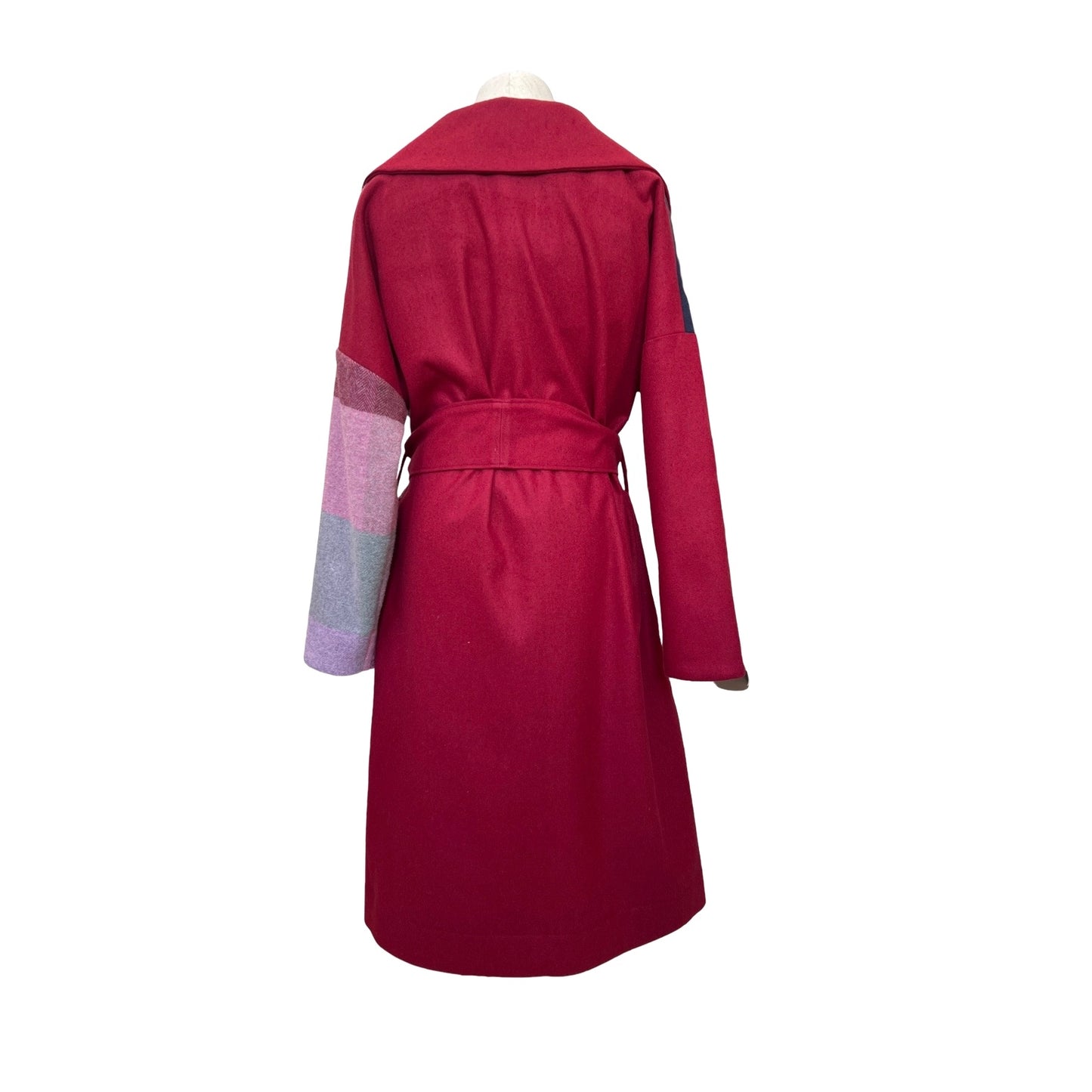 One-Off "Niki" Coat - Burgundy / Navy