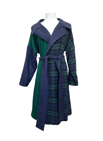One-Off "Niki" Coat - Navy / Green