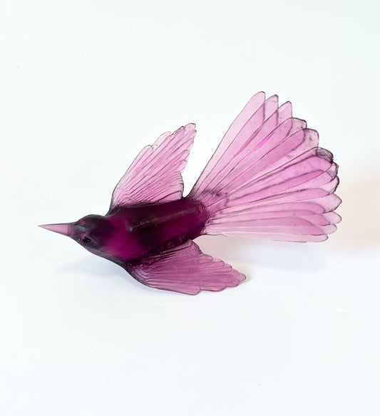 Fantail / Pīwakawaka - Gold Amethyst
