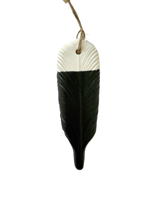 Ceramic Huia Feather hanging ornament