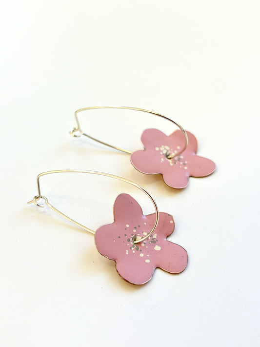 Bonnie Drop Flower Earrings - Light Pink