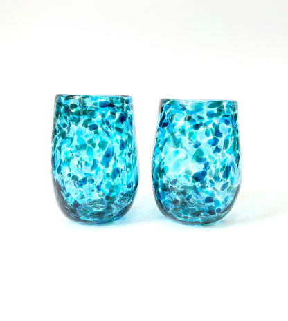 Handblown Glass Tumbler - Ocean Blue