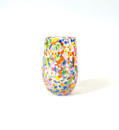 Handblown Glass Tumbler - Rainbow Speckle