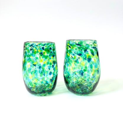 Handblown Glass Tumbler - Sea Green