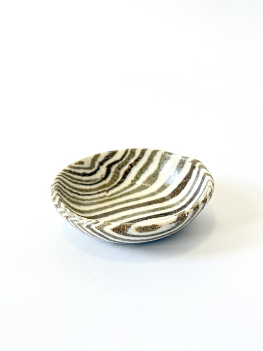 Ceramic Nerikomi Tiny Dish - Brown