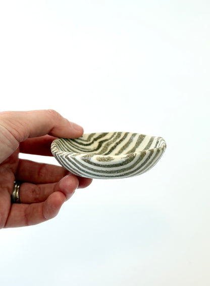 Ceramic Nerikomi Tiny Dish - Brown